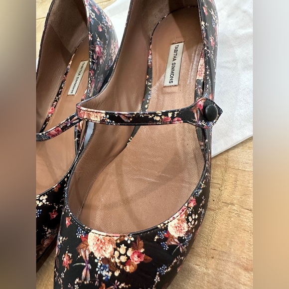 Tabitha Simmons floral Mary Jane flats ballet shoes size 41 - Picture 13 of 16